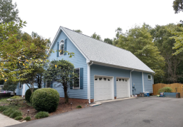 Side garage of Chapel Hill House Grey Roof | Summit Roofing